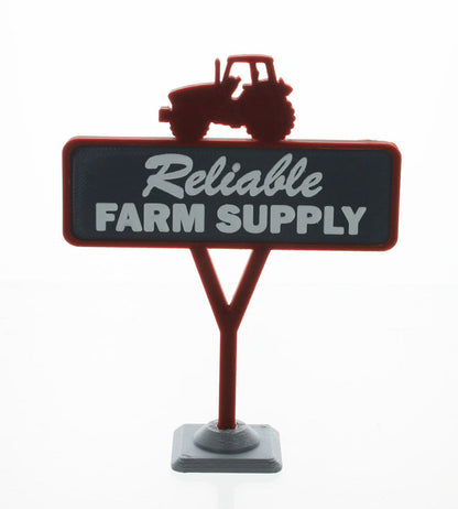 3D To Scale 64-622-R 1/64 Reliable Farm Supply Sign, Red