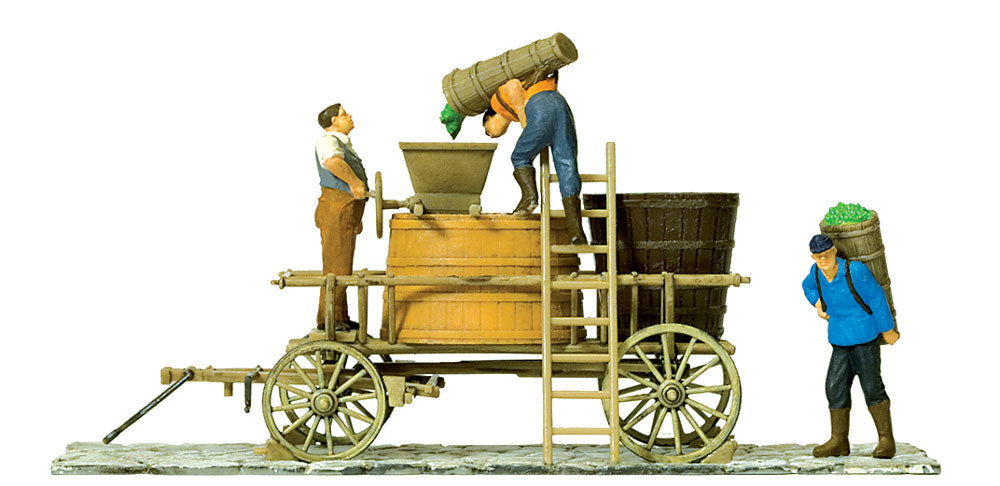 Preiser 30398 HO Wine Wagon w/Vat & Grape Press