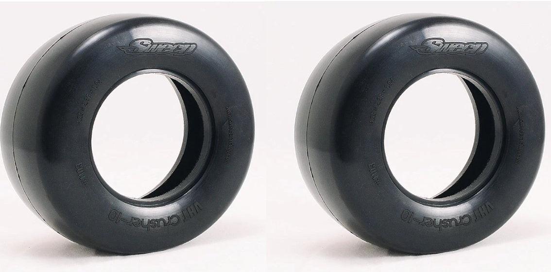 Sweep SWP110350 VHT Crusher-10 Belted SCT Drag Racing Rear Tires (2) (Black Dot)