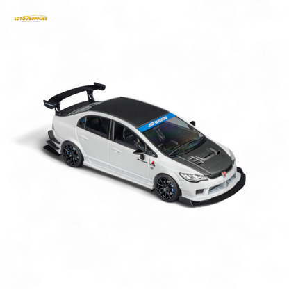 MicroTurbo Honda Civic Type R FD2 Spoon Sports Metallic White 1:64