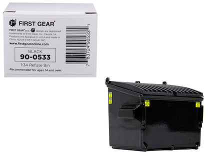 Refuse Trash Bin Black 1/34 Diecast Model by First Gear  free shipping USA