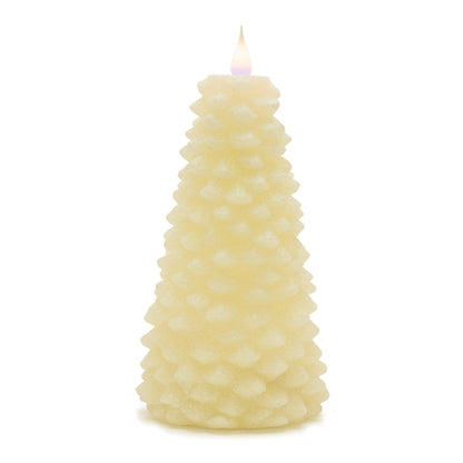 Glittered Pine Tree Candle 8"H