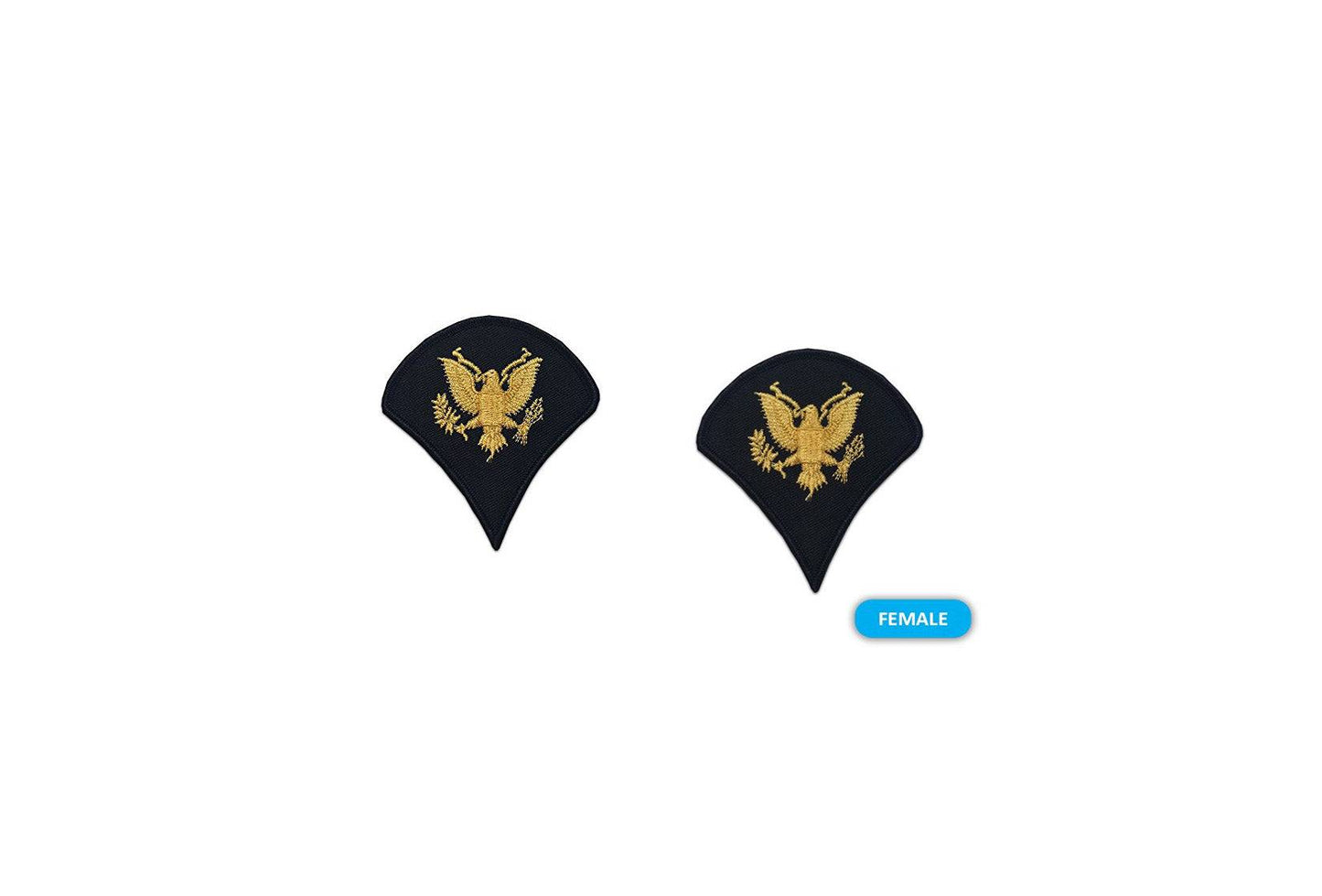 U.S. Army E4 Specialist Gold on Blue Sew-on - Female (Small)