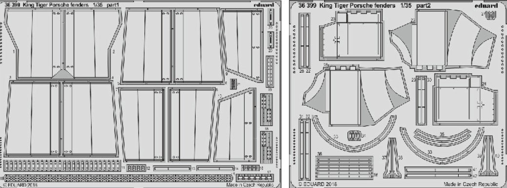Eduard 36399 1/35 Armor- King Tiger Porsche Fenders for MGK
