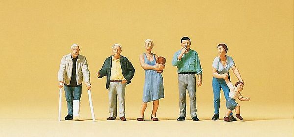 Preiser 10454 HO Scale Pedestrians Passers-By Figure Set