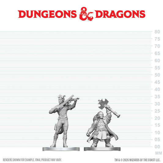 D&D: Nolzur's Marvelous Unpainted Miniatures - Tiefling Bard & Dwarf Cleric