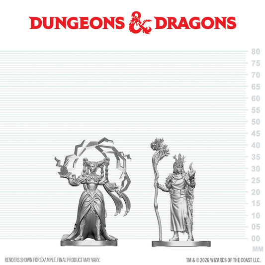 D&D: Nolzur's Marvelous Unpainted Miniatures - Human Druid & Elf Sorcerer