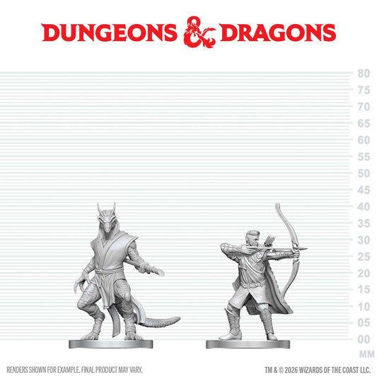 D&D: Nolzur's Marvelous Unpainted Miniatures - Elf Ranger & Dragonborn Monk