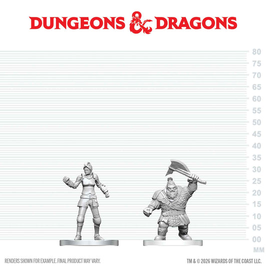 D&D: Nolzur's Marvelous Unpainted Miniatures - Cultist of Bane & Dwarf Zhentilar Soldier