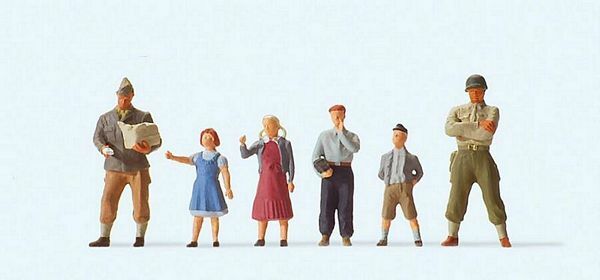 Preiser 10613 HO Scale Pedestrians US Soldiers w/Children