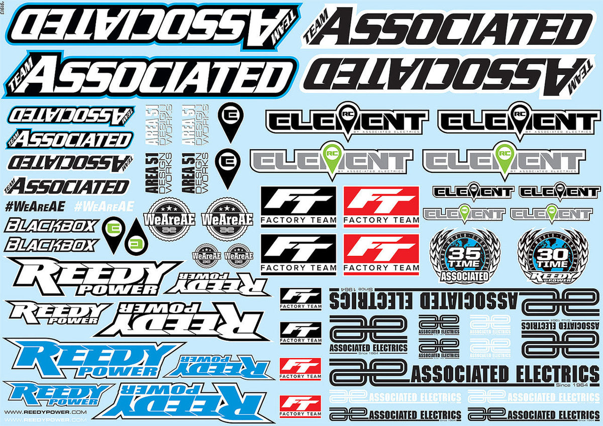 Team Associated ASC91913 AE Branding Decal Sheet