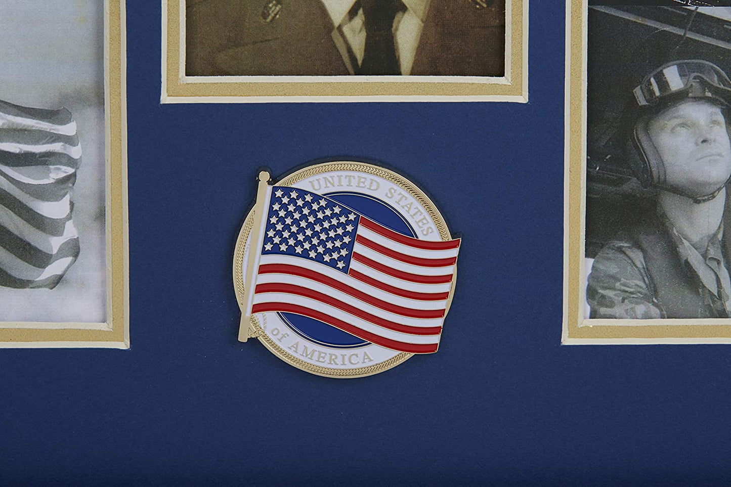 The Military Gift  Store Products Frame American Flag Medallion 5-Picture Collage Frame.