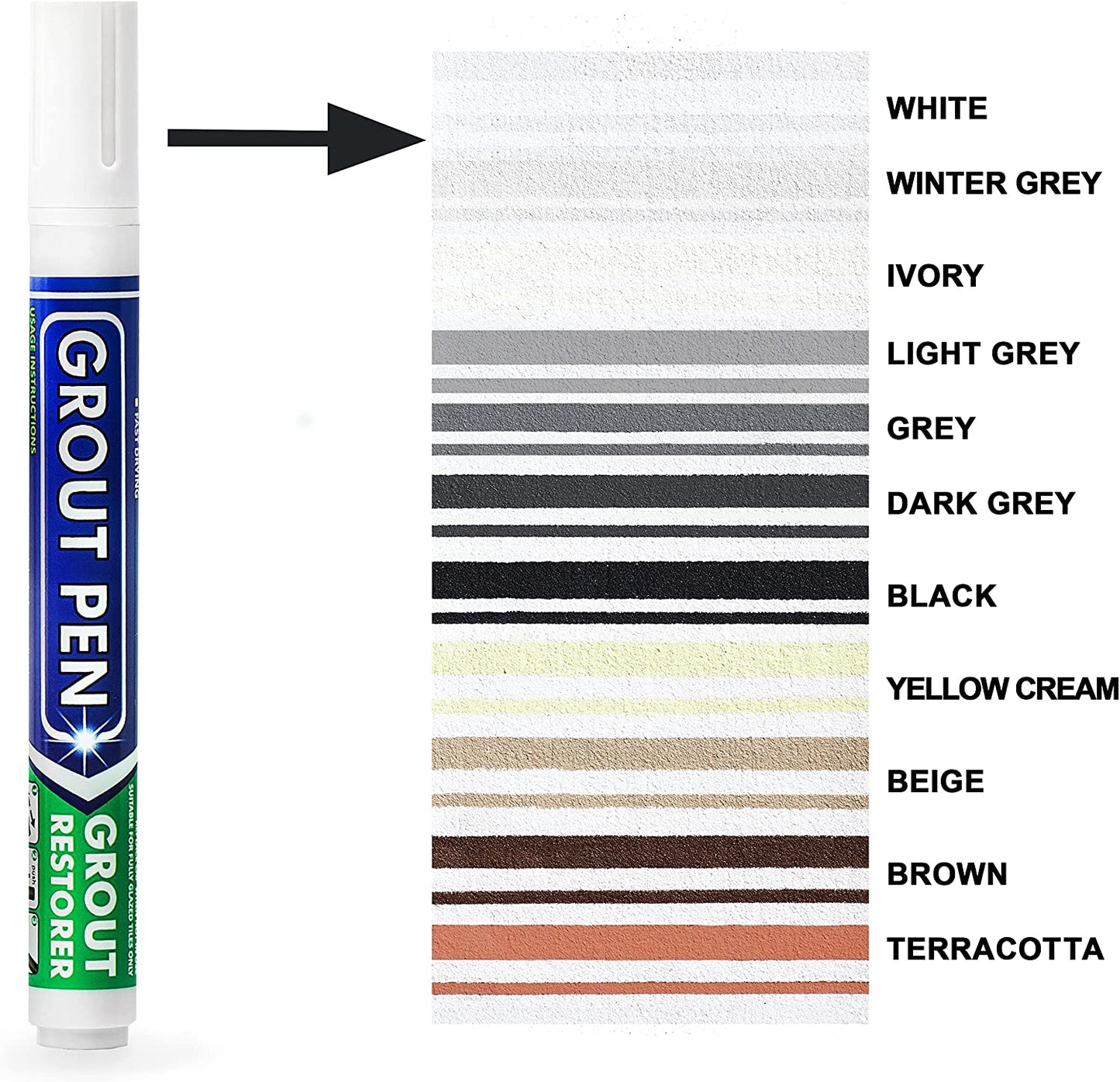 Grout Pen Beige Tile Paint Marker: Waterproof Tile Grout Colorant and Sealer Pen _mktp44 by Js House