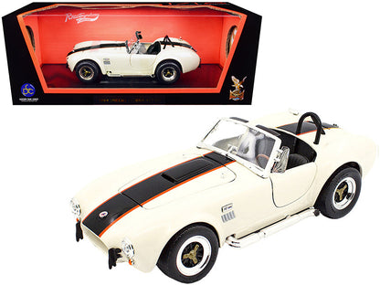 1964 Shelby Cobra 427 S/C Roadster Cream with Black and Orange Stripes 1/18 Diecast Model Car by Road Signature  free shipping USA