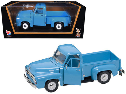 1953 Ford F-100 Pickup Truck Light Blue 1/18 Diecast Model Car by Road Signature  free shipping USA