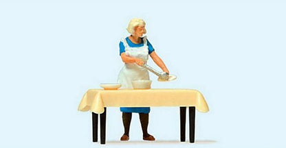Preiser 28130 HO Scale Individual Figure Housewife Serving Dinner