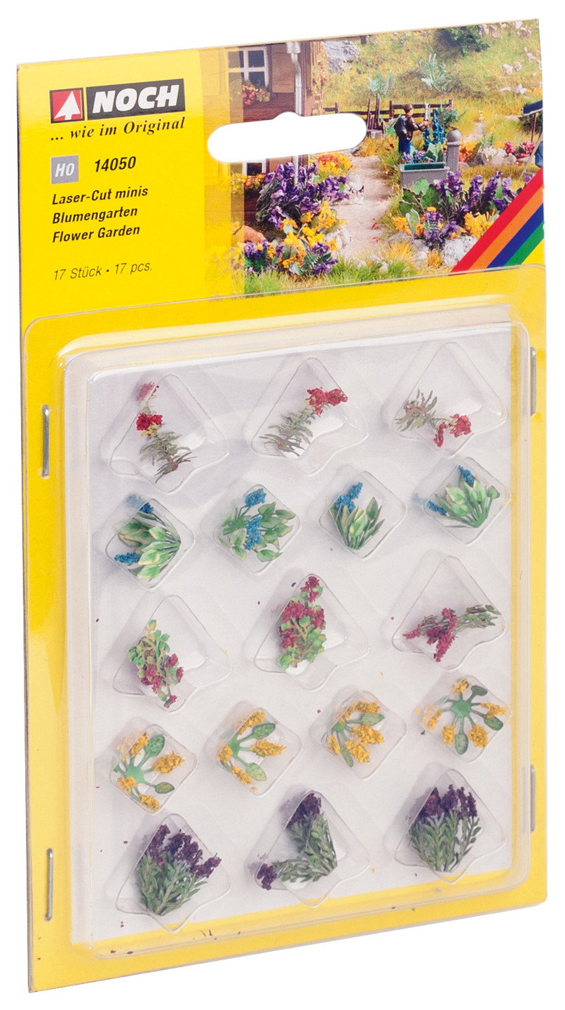 Noch 14050 HO Flower Garden, Laser-Cut Minis, 17 Plants