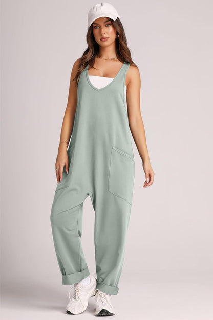 Lovelet V-Neck Wide Strap Overalls