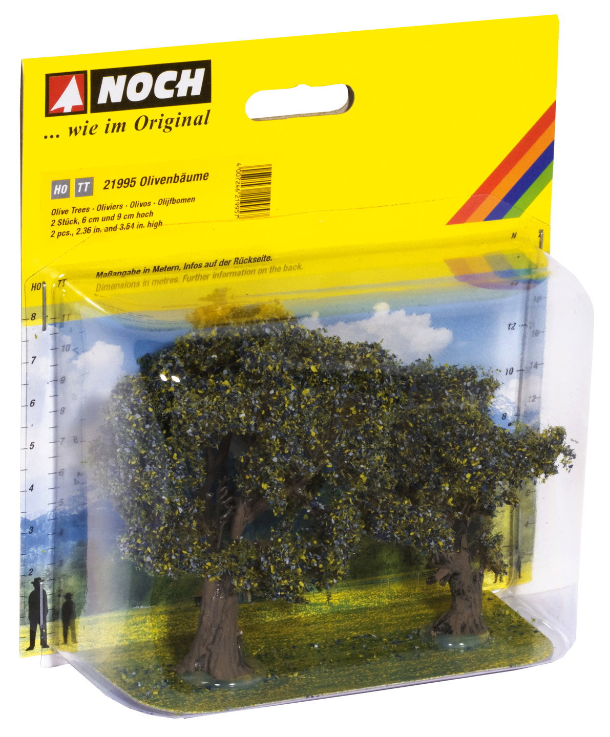 Noch 21995 All Scale Olive Trees, 6 & 9 cm, Set of 2