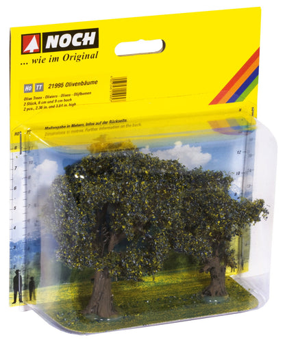 Noch 21995 All Scale Olive Trees, 6 & 9 cm, Set of 2