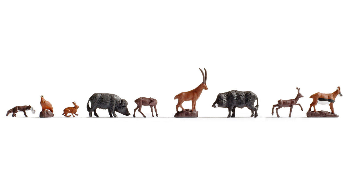 Noch 36745 N Scale Forest Animals Figure Set, pkg(9)