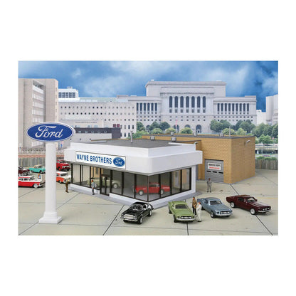 Walthers Cornerstone 3483 HO Wayne Bros Ford Dealership Kit