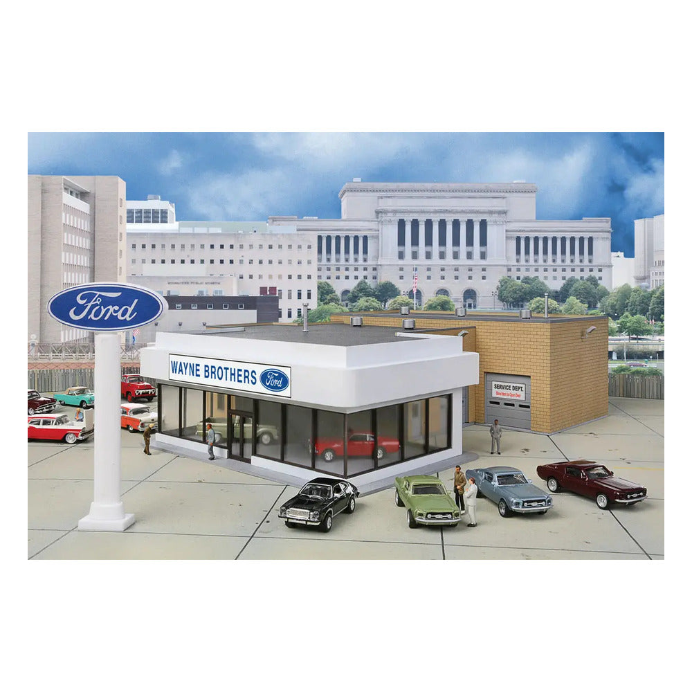 Walthers Cornerstone 3483 HO Wayne Bros Ford Dealership Kit