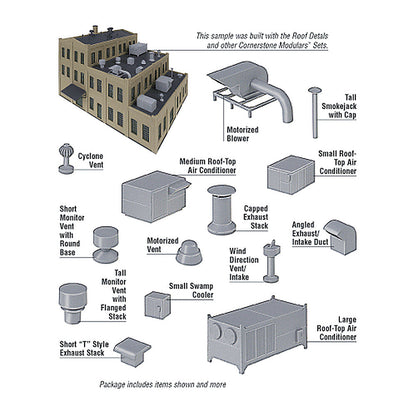 Walthers Cornerstone 933-3733 HO Roof Details Kit