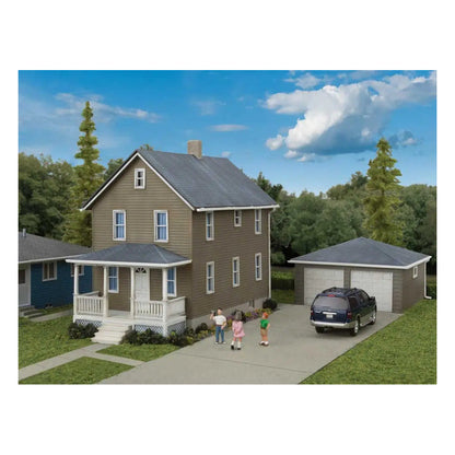 Walthers Cornerstone 933-3792 HO Two-Story House with Garage Kit