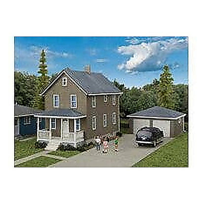 Walthers Cornerstone 933-3792 HO Two-Story House with Garage Kit