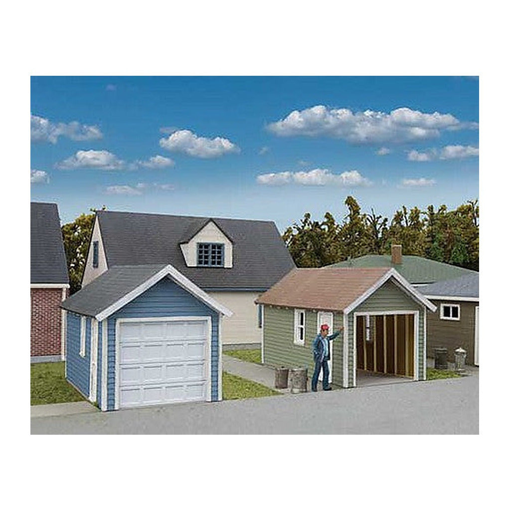 Walthers Cornerstone 3796 HO Single-Car Garage 2-Pack Kit