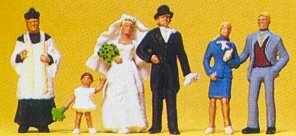 Preiser 10058 HO Scale Wedding Participants Catholic pkg(6)
