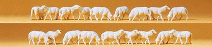 Preiser 14161 HO Scale White Sheep Animal Figure Set