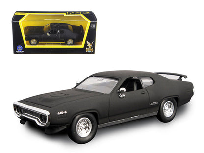 1971 Plymouth GTX Matt Black 1/43 Diecast Model Car by Road Signature  free shipping USA