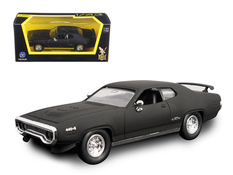 1971 Plymouth GTX Matt Black 1/43 Diecast Model Car by Road Signature  free shipping USA