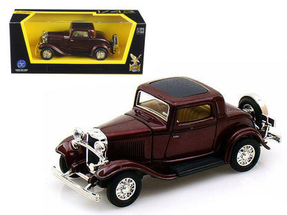 1932 Ford 3-Window Coupe Burgundy 1/43 Diecast Model Car by Road Signature  free shipping USA