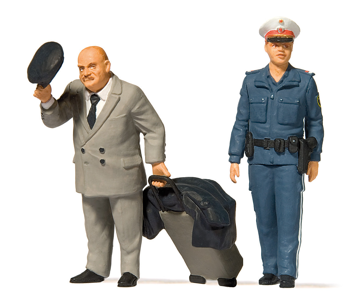 Preiser 44915 G Scale Traveler & Female Police Officer Figures