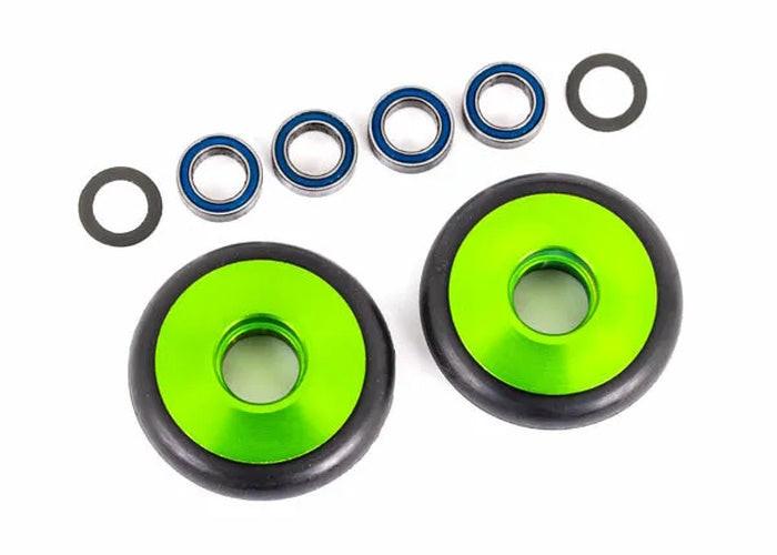 Traxxas TRA9461G Aluminum Wheelie Bar Wheels, Green