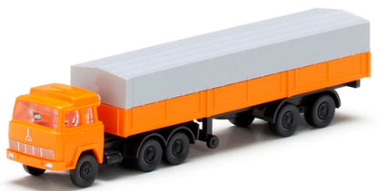 Wiking 095611 1/160 DB Magirus Flatbed Tractor Trailer, Orange