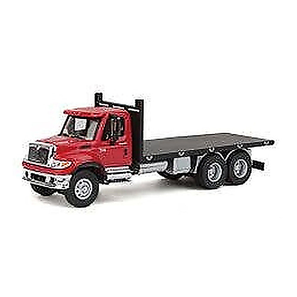 Walthers SceneMaster 949-11652 HO Intl 7600 Flatbed Truck - Red