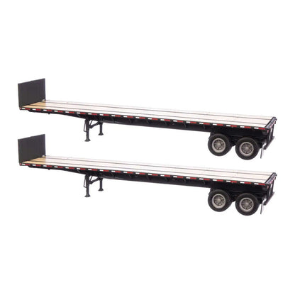 Walthers SceneMaster 949-2703 HO 40' Flatbed Trailer 2-Pack Black