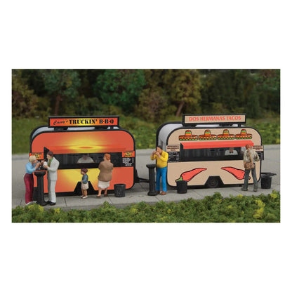 Walthers SceneMaster 2904 HO BBQ & Taco Food Trailers Kit