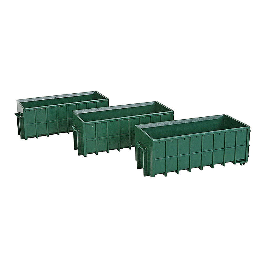 Walthers SceneMaster 949-4100 HO Large Dumpsters Green (3)