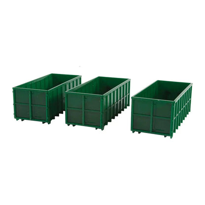 Walthers SceneMaster 949-4100 HO Large Dumpsters Green (3)