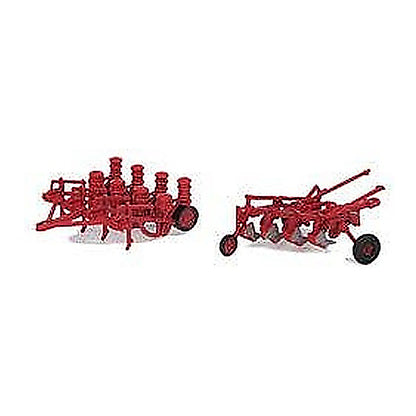 Walthers SceneMaster 949-4162 HO Farm Plow & Planter, Red
