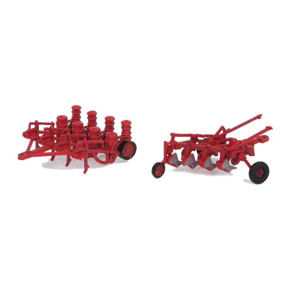 Walthers SceneMaster 949-4162 HO Farm Plow & Planter, Red