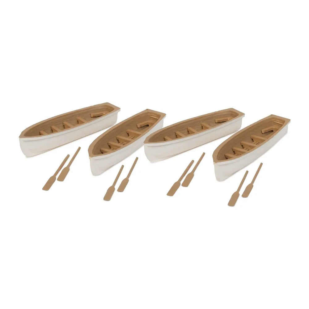 Walthers SceneMaster 949-4163 HO Row Boat 4-Pack, White & Tan