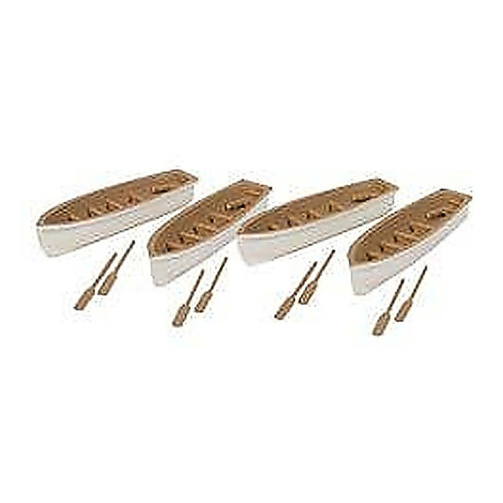 Walthers SceneMaster 949-4163 HO Row Boat 4-Pack, White & Tan