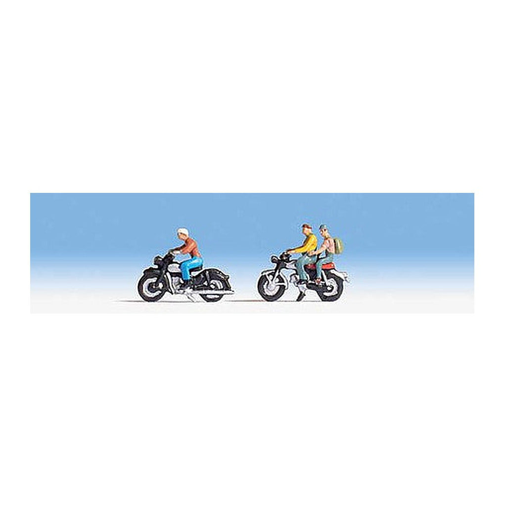 Walthers SceneMaster 6061 HO Motorcyclists 3 Riders 2 Bikes