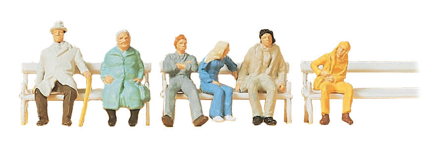 Preiser 14004 HO Scale Seated Passengers with Benches Set